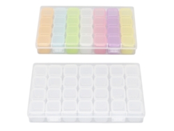 2 Caixas De Armazenamento Para Artigo De Unhas Transparentes De Plástico Com 28 Compartimentos Multifuncionais Para Strass E Acessórios
