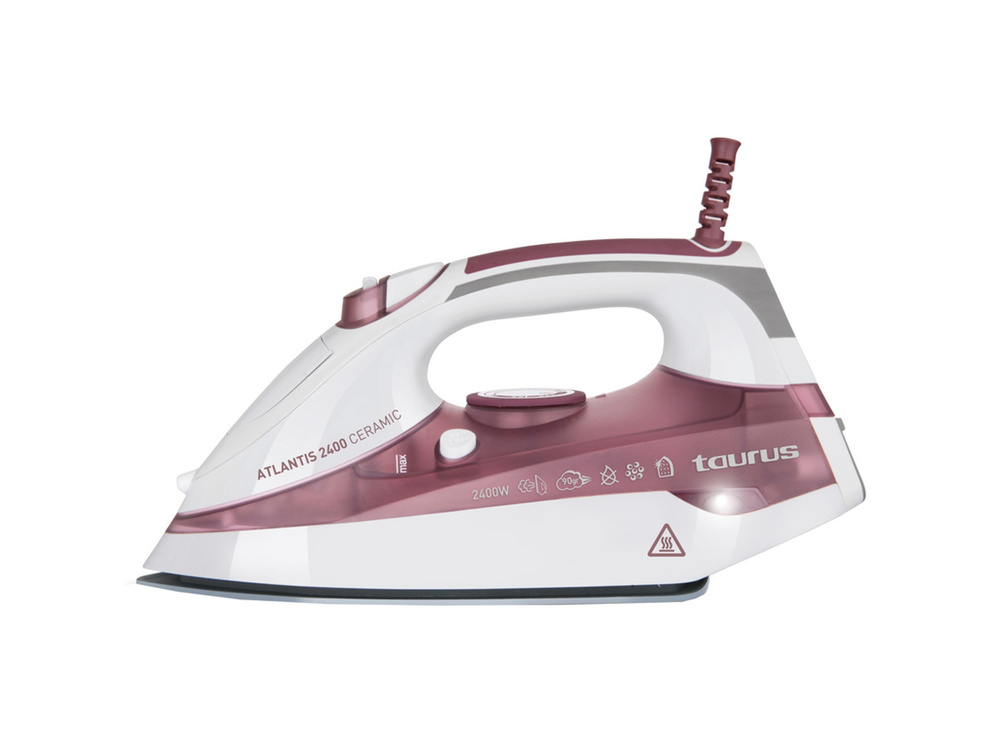 Plancha Vapor Atlantis 2400 ceramic 2400w taurus ropa 918.848 potencia suela sistema autolimpieza antical y antigoteo 1 liter 240 44 decibelios acero inoxidable 90