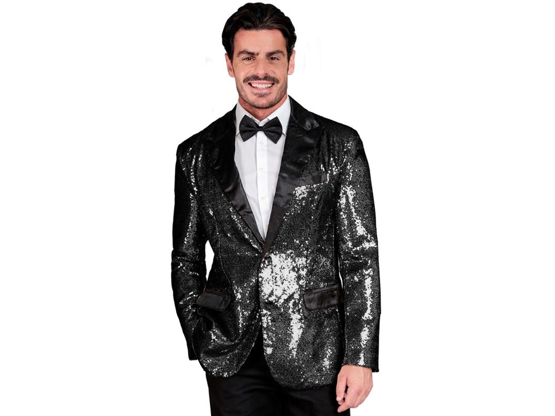 Chaqueta de Fiesta negro con lentejuelas para hombre