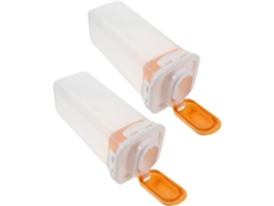 Juego de 2 recipientes transparentes reutilizables para detergente de ropa con tapa, ideales