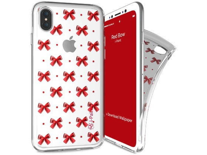 Funda iPhone X, XS I-PAINT Trendy Bow Rojo