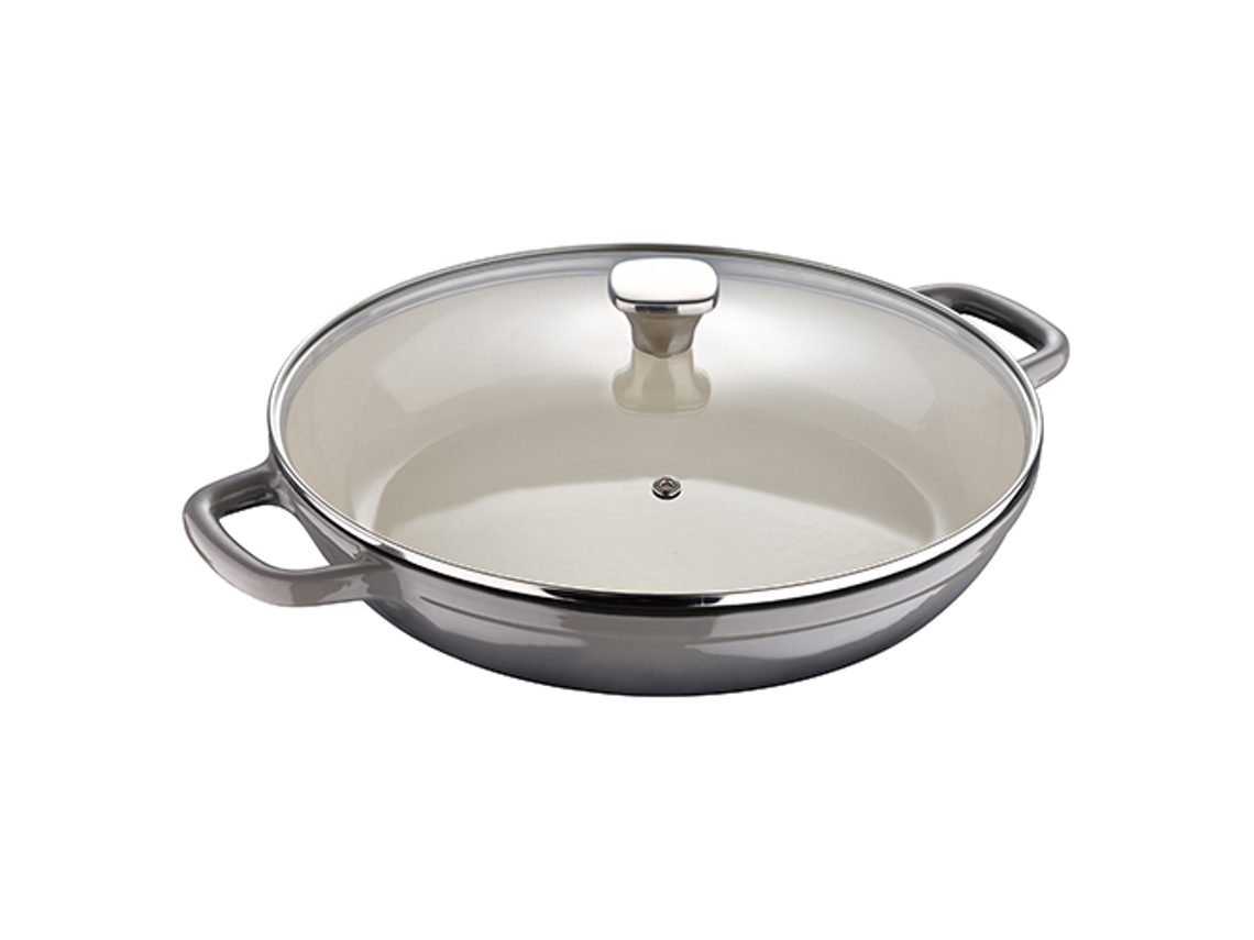 Cacerola Baja 30 5 cm Hierro Fundido Ind con Tapa Simple Mp MASTERPRO
