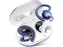 Auriculares deportivos Bluetooth, micrófono estéreo, cancelación de ruido, Bluetooth 5.3, resistencia al agua IP7 para ejercicio/carrera, azul JIAPEI