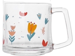 Taza de café con estampado de tulipanes, vaso de cristal pintado a mano, 350 ml.