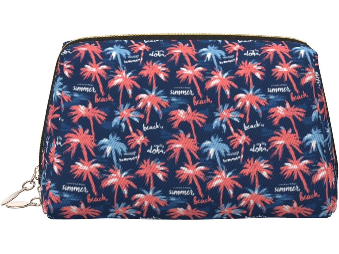 Neceser De Viaje Cuero Organizador Para Mujer Diseño Estampado Vacaciones