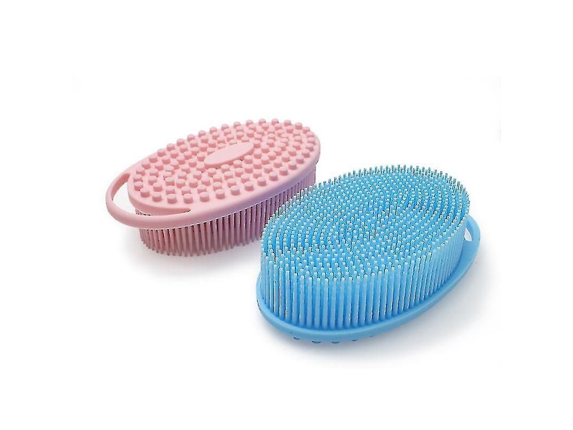 2 Cepillos Corporales Y Masajeadores Para El Cuero Cabelludo, Cepillo Exfoliante Para Champú, 135*35 Mm, Rosa + Azul