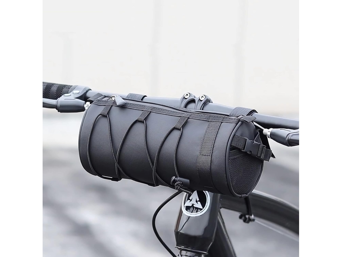 Bolsa delantera para bicicleta, impermeable, de cuero, con correa para el hombro, 24 x 10 cm Mdug
