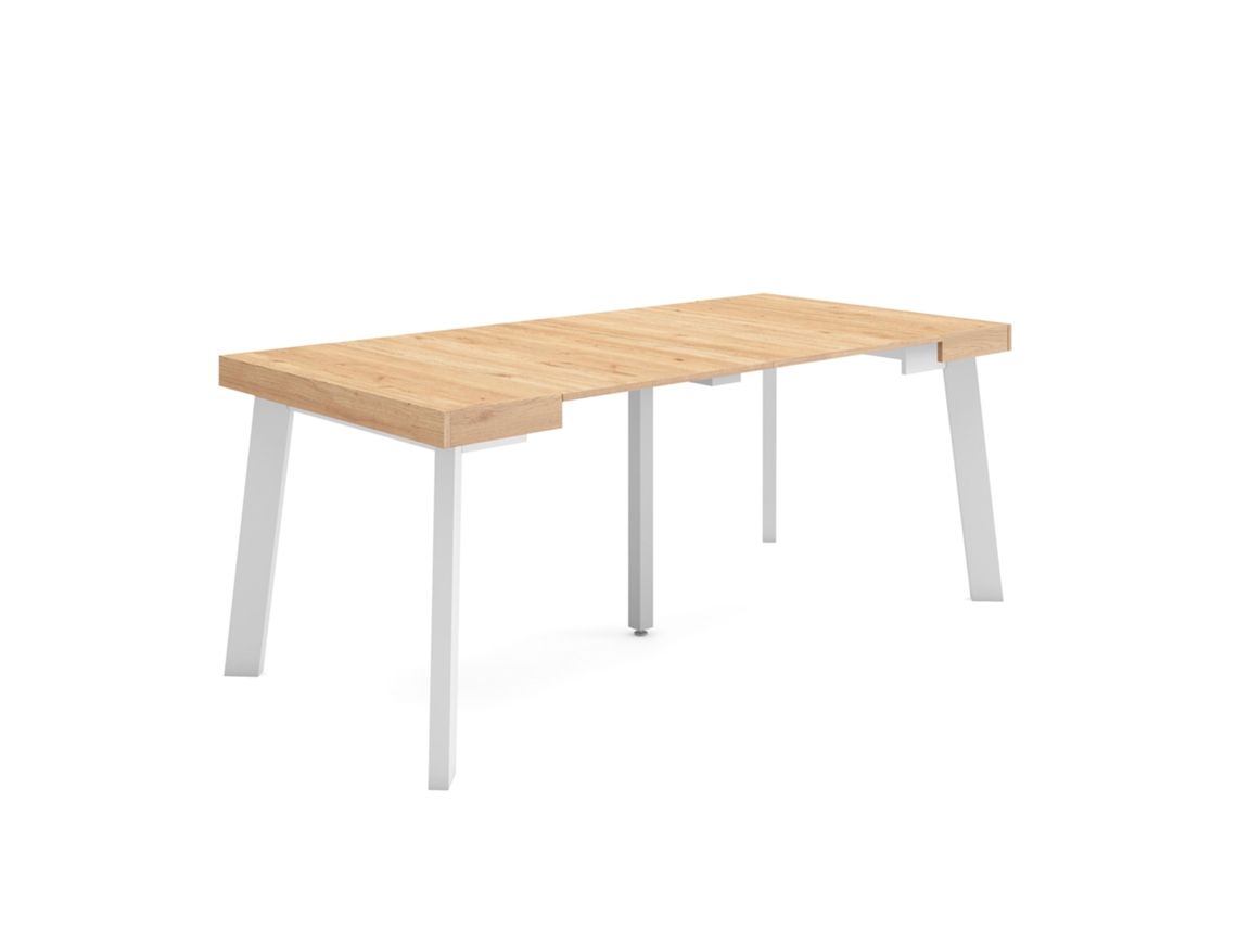 Mesa Consola extensible 180 Para 8 comensales Patas de madera Roble