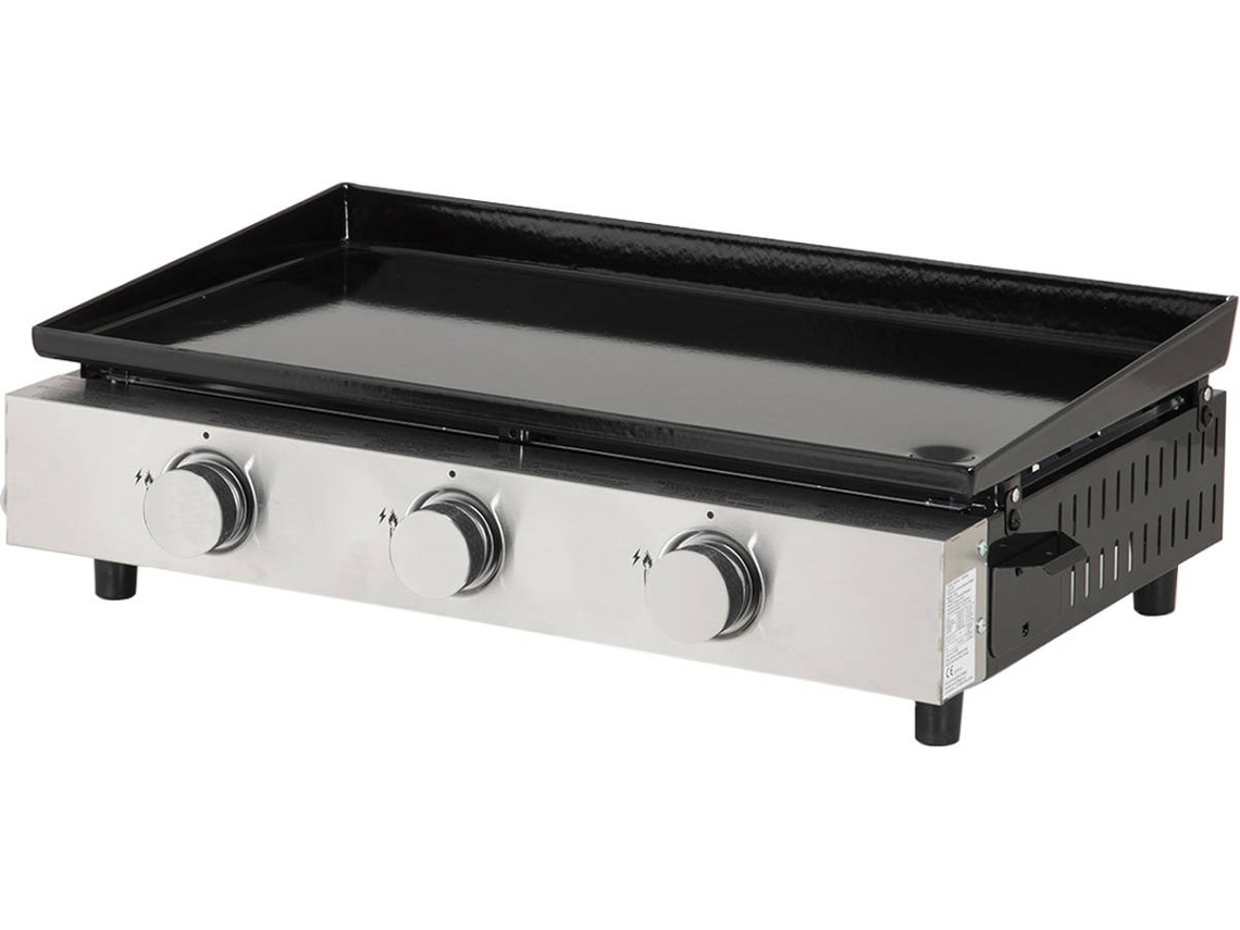 Plancha de Gas Mérida HAPPY GARDEN 3 Quemadores 6 Kw(Negro - Aluminio - 64.5 x 41.2 x 19 cm)