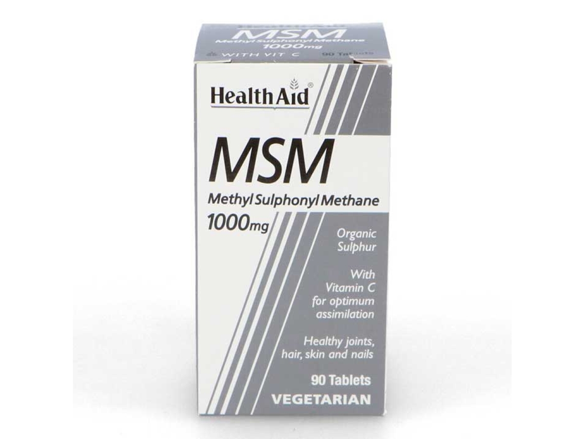 Complemento Alimentar HEALTH AID Msm Metilsulfonilmetano 1000 Mg 90 Comprimidos