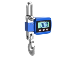 Báscula electrónica portátil de aleación de aluminio, 60 kg/50 g, color azul