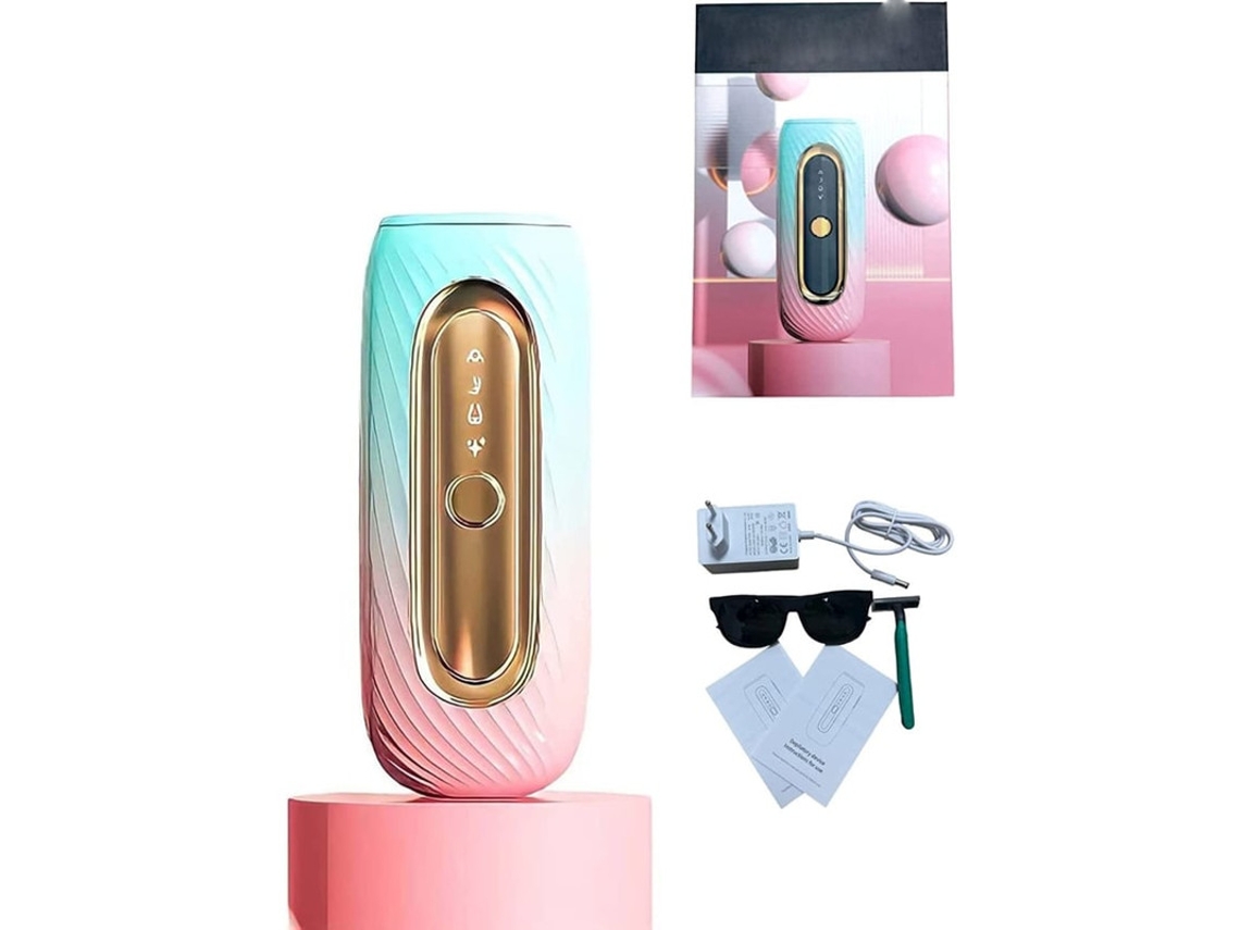Depilación IPL con rejuvenecimiento indoloro de la piel, 3 modos y 2 opciones para depilación corporal y facial Yizhood (rosa)