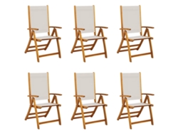 Maison Exclusive - Sillas De Jardín Plegables 6 Uds Madera Maciza Acacia Textileno