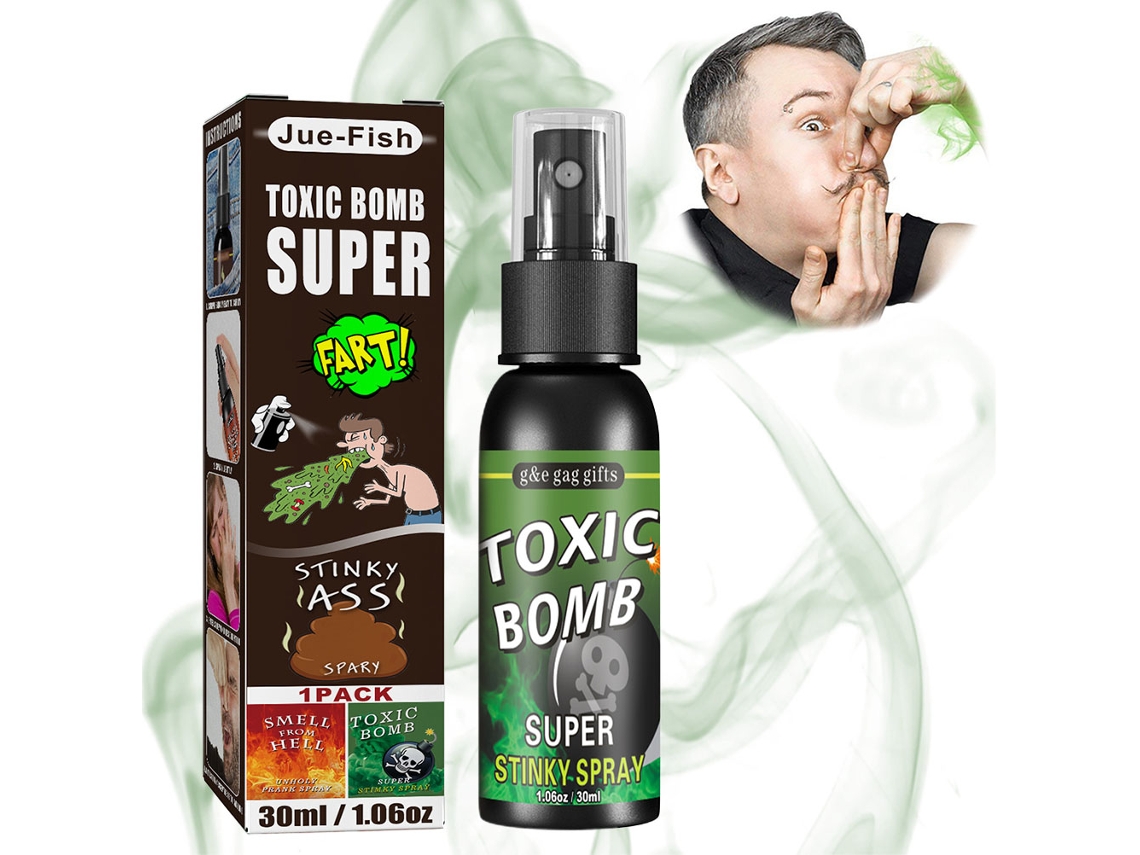 Spray de pedos Ats 30 ml, spray apestoso, juguetes de broma, regalos para fiestas de Halloween y el Día de los Inocentes.