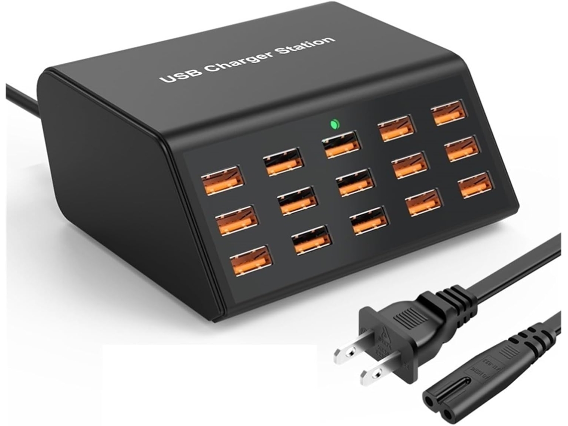 Estación De Carga Usb Multifuncional Universal De 100 W Con 15 Puertos Y 2,4 A Máx.