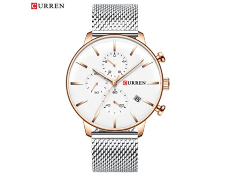 Relojes para Hombre Reloj de Cuarzo analógico de Negocios con Fecha para Hombres Reloj de Pulsera Resistente al Agua-Concha Rosa Blanca LUUCOZK