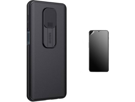 Kit Carcasa y Protector Xiaomi Redmi Note 9S Ultimatte Nillkin Camshield Negro