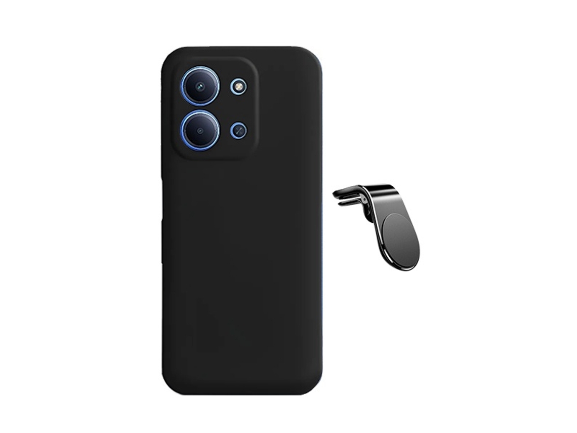 Kit Soporte Coche Magnético L Funda Protección Trasera Silicona Gift4me Para Xiaomi Poco C85 - Negro