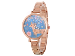 Lujoso Reloj De Pulsera Analógico De Cuarzo Con Brazalete De Acero Color Oro Rosa.