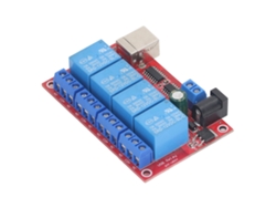 Omni-módulo Relé De 4 Canales Usb Sin Conductor Placa De Relé Dc Controlador Por Computadora Plc 3 Modos 12v