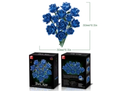 Bloques de construcción educativos MDUG, decoraciones de mesa con forma de flor, juguetes decorativos (azul, 585 piezas)