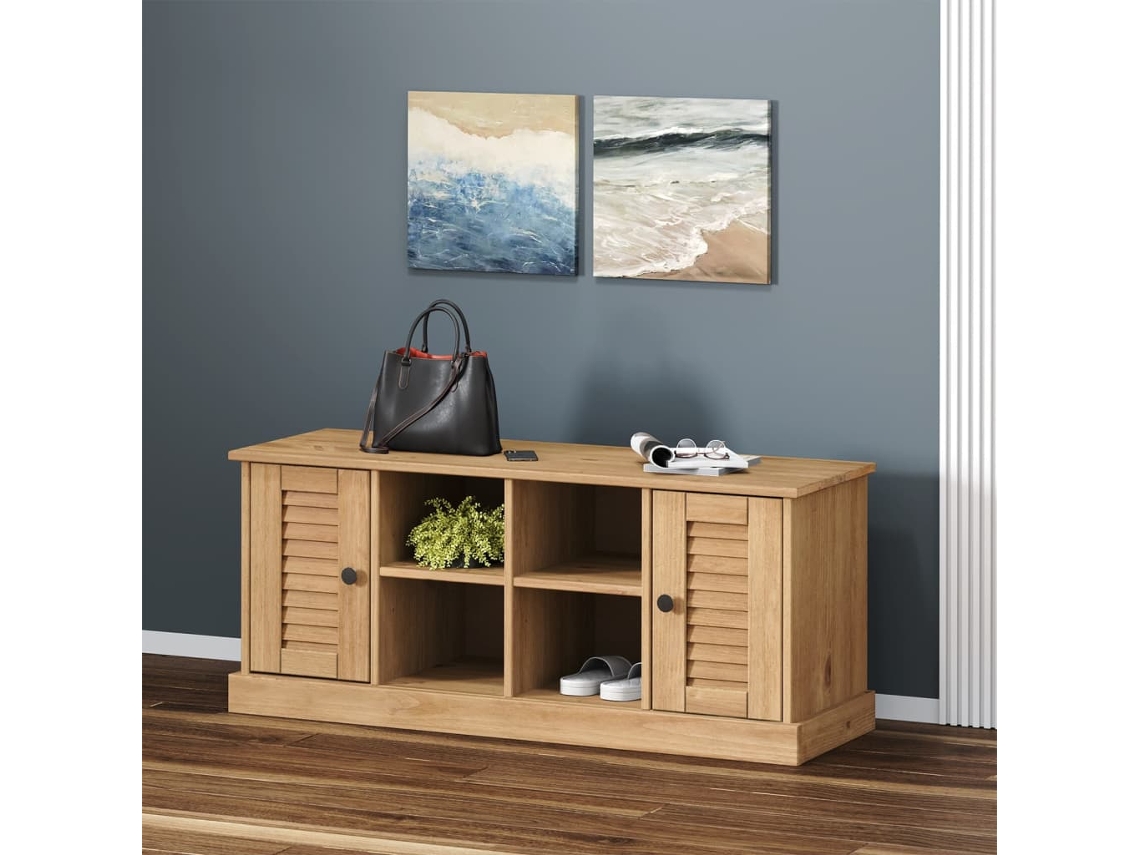 Zapatero Organizador Vigo en Madera Maciza de Pino de 106X35X40 Cm