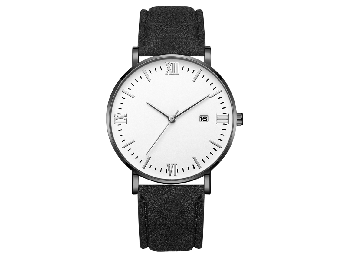 Reloj De Cuarzo Con Correa De Cuero Estilo Sencillo Y Moderno Decoración Manual (12)