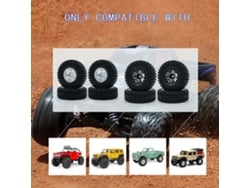 Neumáticos Para Coche Rc (4 Unidades) Con Llantas De Aleación De Aluminio Para Axial Scx24 90081 Axi00005 C10 Axi00006 Axi00002 A Escala 1/24