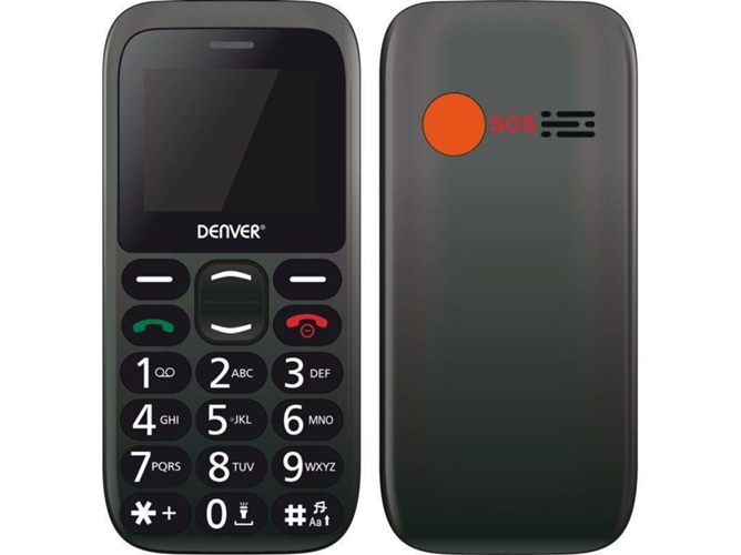 Teléfono Senior DENVER BAS-18300M (1.77'' - Dual SIM - Negro)