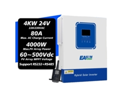 Inversor solar híbrido de onda sinusoidal pura con carga MPPT, 4 kW, 24 V, wifi, OEM
