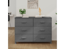 Aparador Hamar Madera Maciza Pino Gris Oscuro 113x40x80 Cm