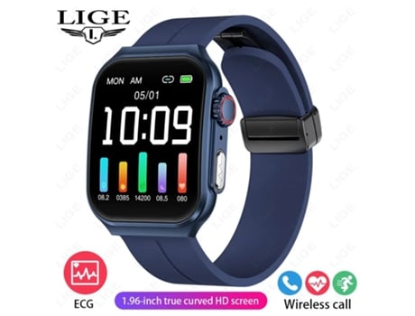 Reloj inteligente con pantalla táctil HD de 1,96 pulgadas, llamada Bluetooth, ECG PPG, Monitor de salud, seguimiento de actividad física, reloj int...