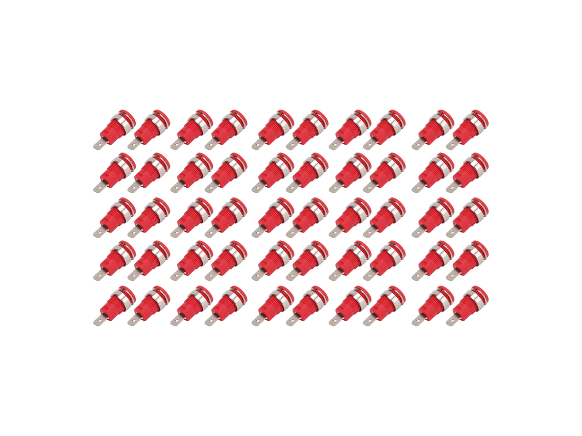 50 Piezas De Relleno De Arce De 4 Mm De Cobre, Alta Transmisión De Corriente, Larga Vida Útil, Accesorios De Prueba Eléctrica Rojos