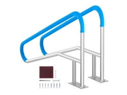 Pasamanos de piscina de acero inoxidable con placa base 1395x810 mm 2 piezas Vevor