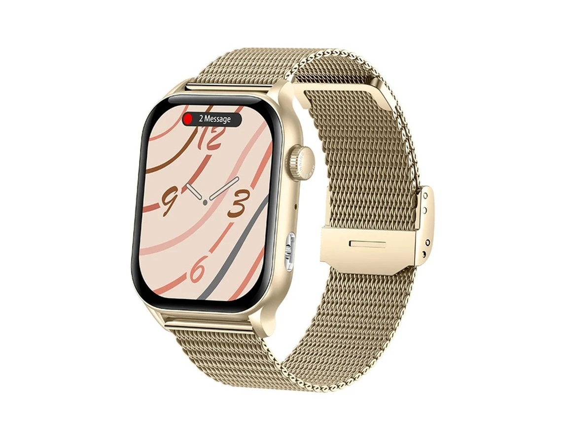 Reloj inteligente Kr86 con llamadas Bluetooth, asistente de voz con IA, descanso nocturno, monitoreo del sueño, dorado, Yizhood