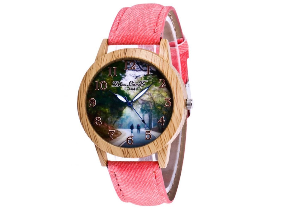 Reloj De Pulsera Clásico De Cuarzo Para Mujer Disu Con Correa Informal De Piel Sintética (rosa)
