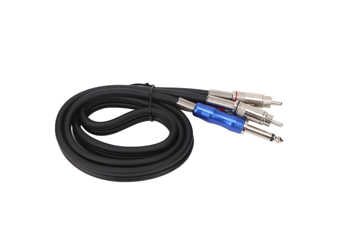 Cable estéreo (conversión de TS de 6,35 mm a RCA, flexible, 2 m)