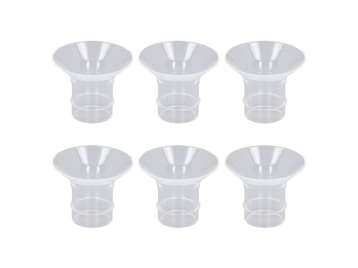 6 Insertos Para Embudos De Extractor De Leche Portátil Spectra, Compatibles Con Copas De 24 Mm, Tamaño 21 Mm, Silicona Líquida.