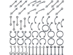 De 120 Peças De Brincos De Aço Inoxidável Para Piercing No Nariz, Lábio, Língua, Sobrancelha E Umbigo.