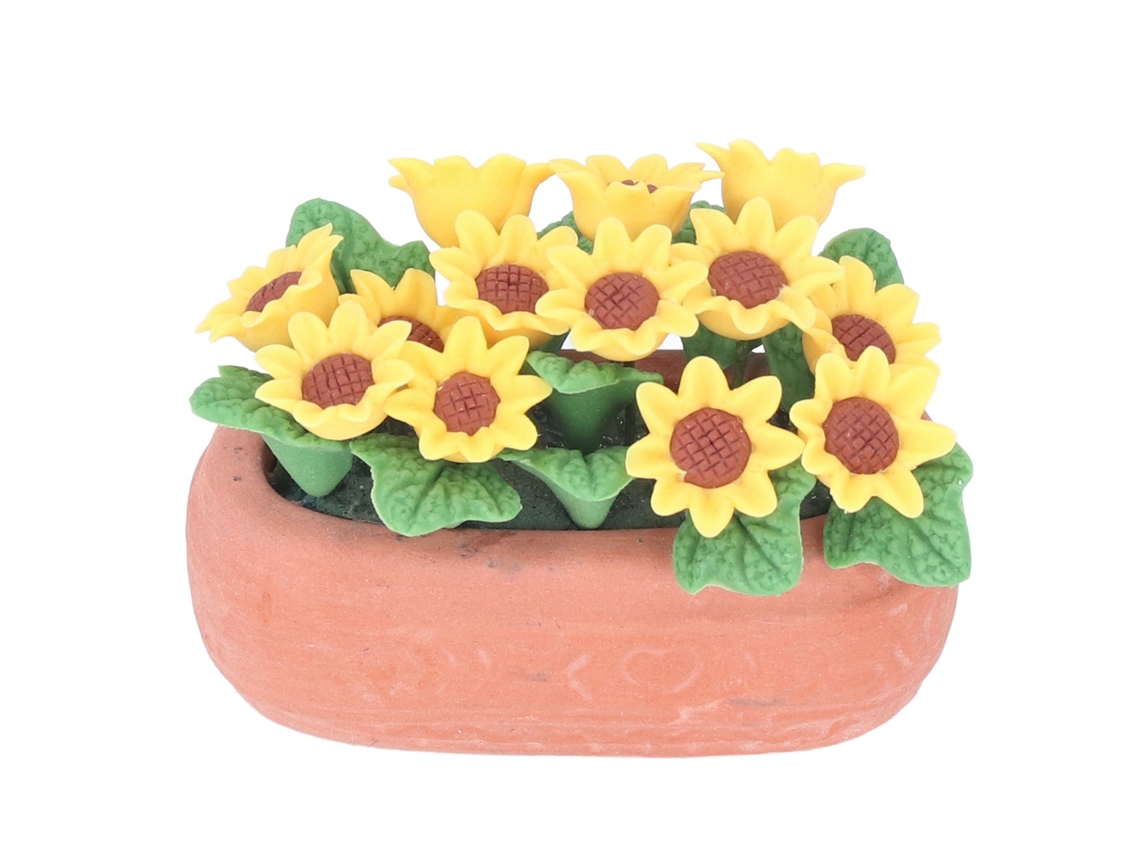 2026-planta De Girasol En Miniatura Para Casa De Muñecas 1:12, Maceta Artificial Decorativa Para Jardín Pequeño