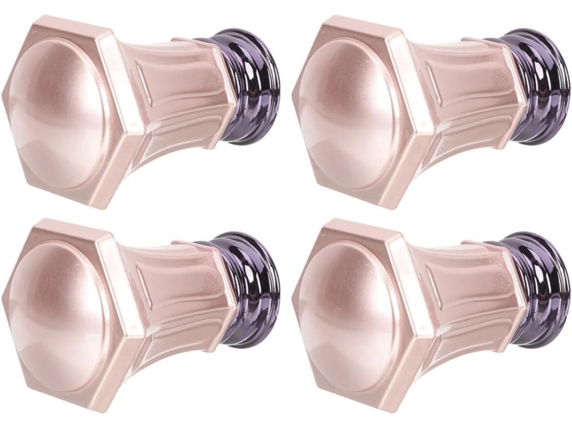 Conjunto De 4 Ponteiras Decorativas Para Varão De Cortina Em Liga De Alumínio Cor Ouro Rosa, Para Va