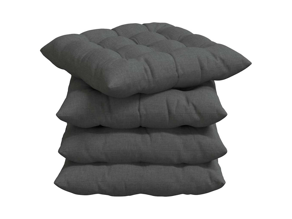 Cojines para asiento, 4 unidades, gris oscuro, 40 x 40 x 6 cm, tela HARLANV1