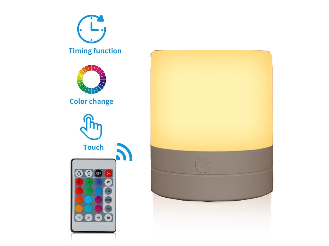 Luz Nocturna Portátil Para Niños, Recargable Por Usb, Incluye 1 Mando A Distancia, Color Blanco. Siurn