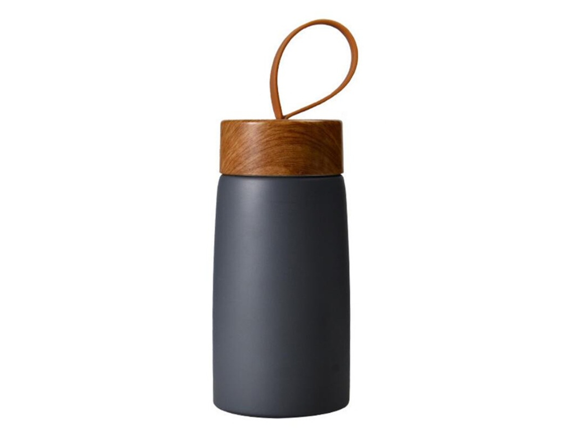Taza térmica de acero inoxidable 304, botella de agua con aislamiento al vacío Mdug (gris)