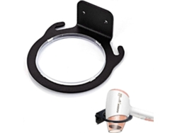Soporte de pared de aluminio negro GOKOCO para secador de pelo