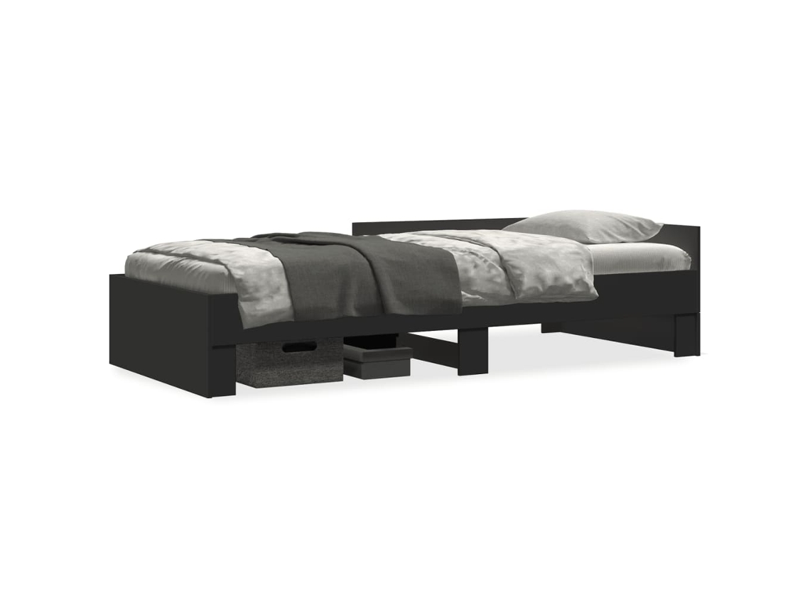 Maison Exclusive - Estructura De Cama Madera De Ingeniería Negra 75x190 Cm