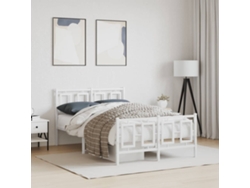 Estructura Cama Sin Colchón Con Estribo Metal Blanco 120x190 Cm
