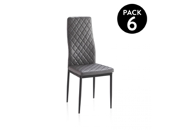 Pack 6 sillas de comedor Lacey Tejido Gris 40,5 x 96 x 49 cm