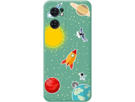 Carcasa para Oppo Find X5 Lite 5G TUMUNDOSMARTPHONE Silicona Líquida Dibujos Verde
