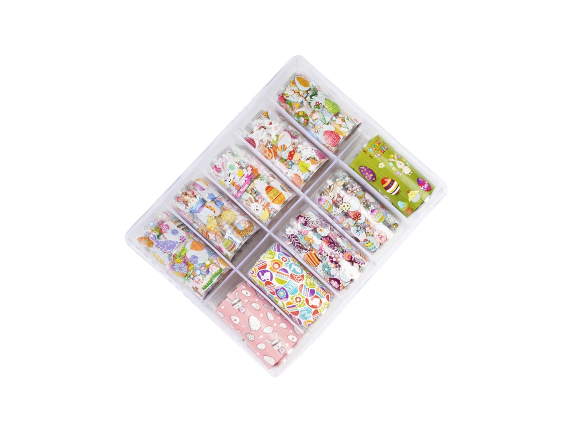 Juego de 10 rollos de pegatinas para uñas con calcomanía y lámina para decoración de uñas DIY KOFIHETY
